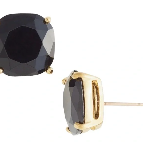 kate spade Black Faceted Cushion Stud Earrings with Gold-Tone Setting - Picture 5 of 10